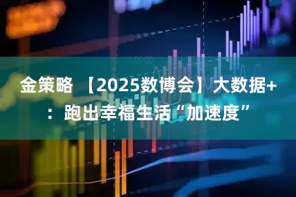 金策略 【2025数博会】大数据+：跑出幸福生活“加速度”